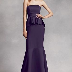 Navy blue peplum gown